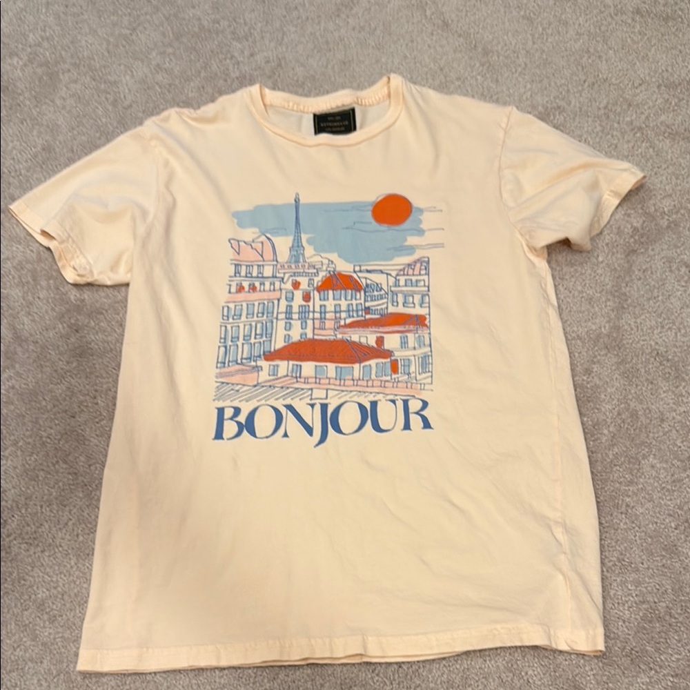 Anthropologie Peach Graphic Tee